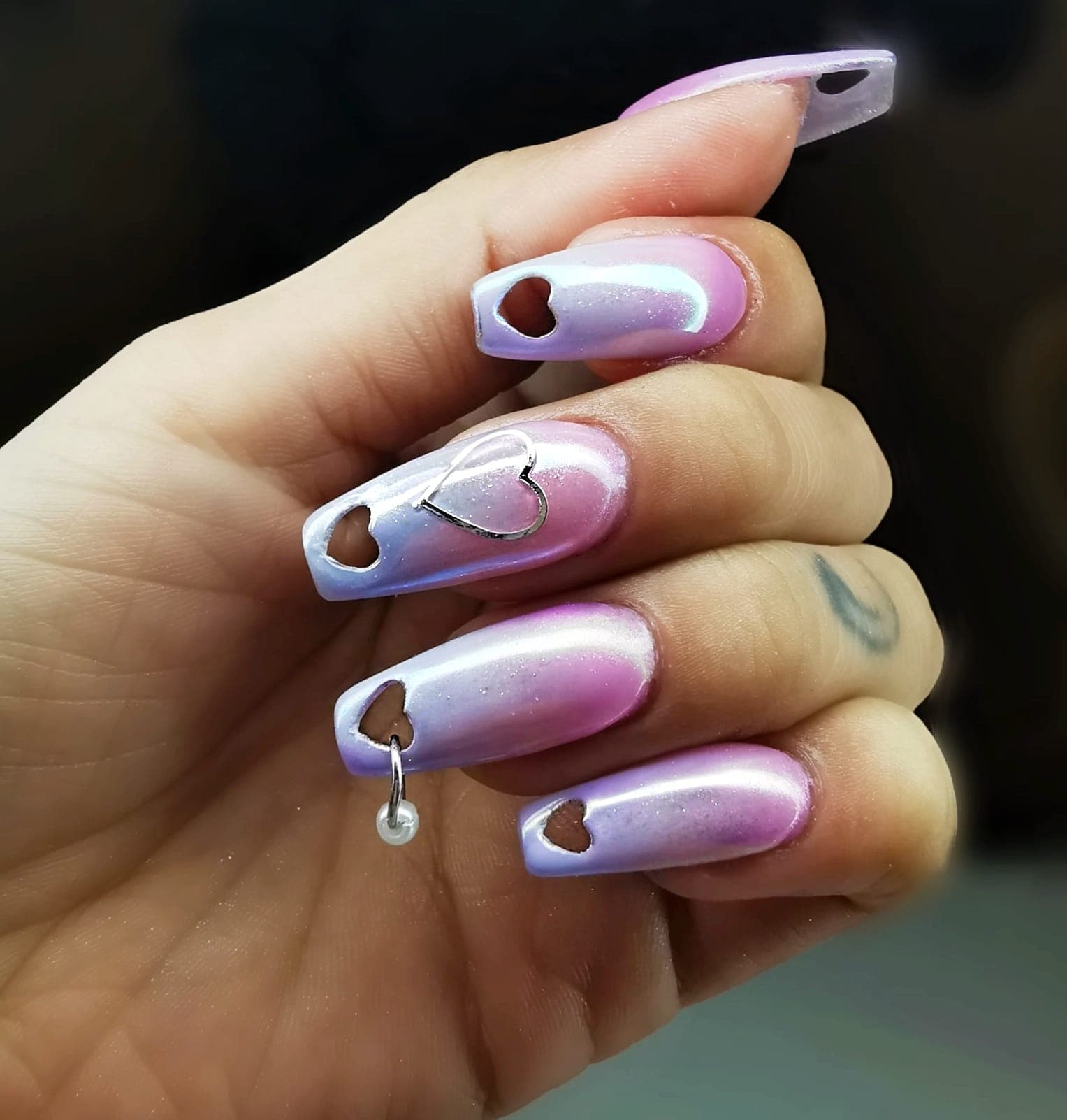 Lila Ombré Nägel